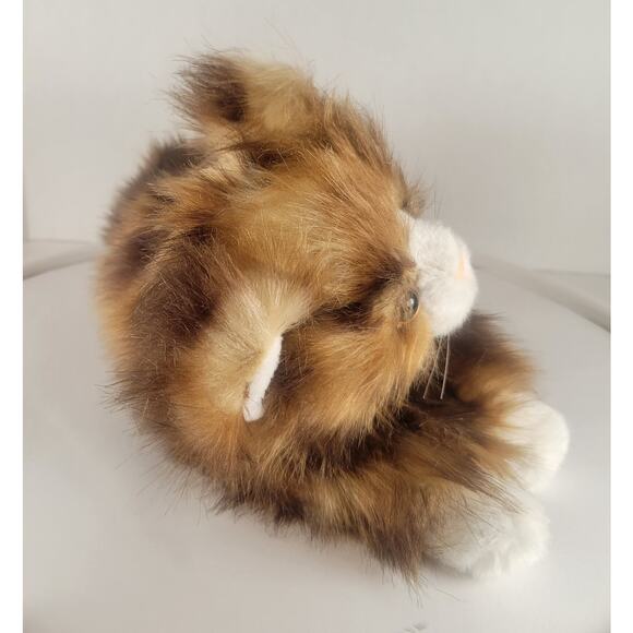 Long Hair Cat Plush Stuffed Animal 13" Laying Brown Realistic Kitty TY Jumbles - Picture 13 of 16